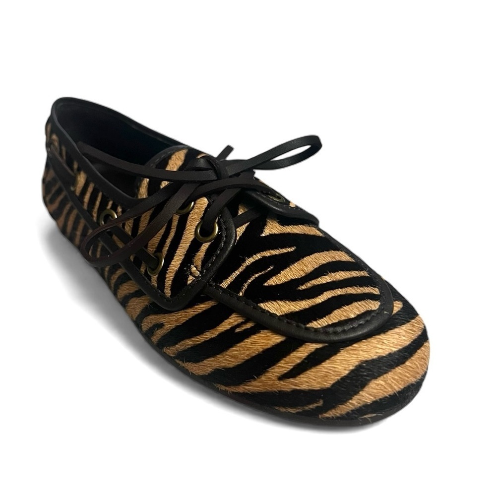 Jeffrey Campbell Zebra Calf Hair Oxford Loafers Women’s 5.5 Mobwife Maximalist
